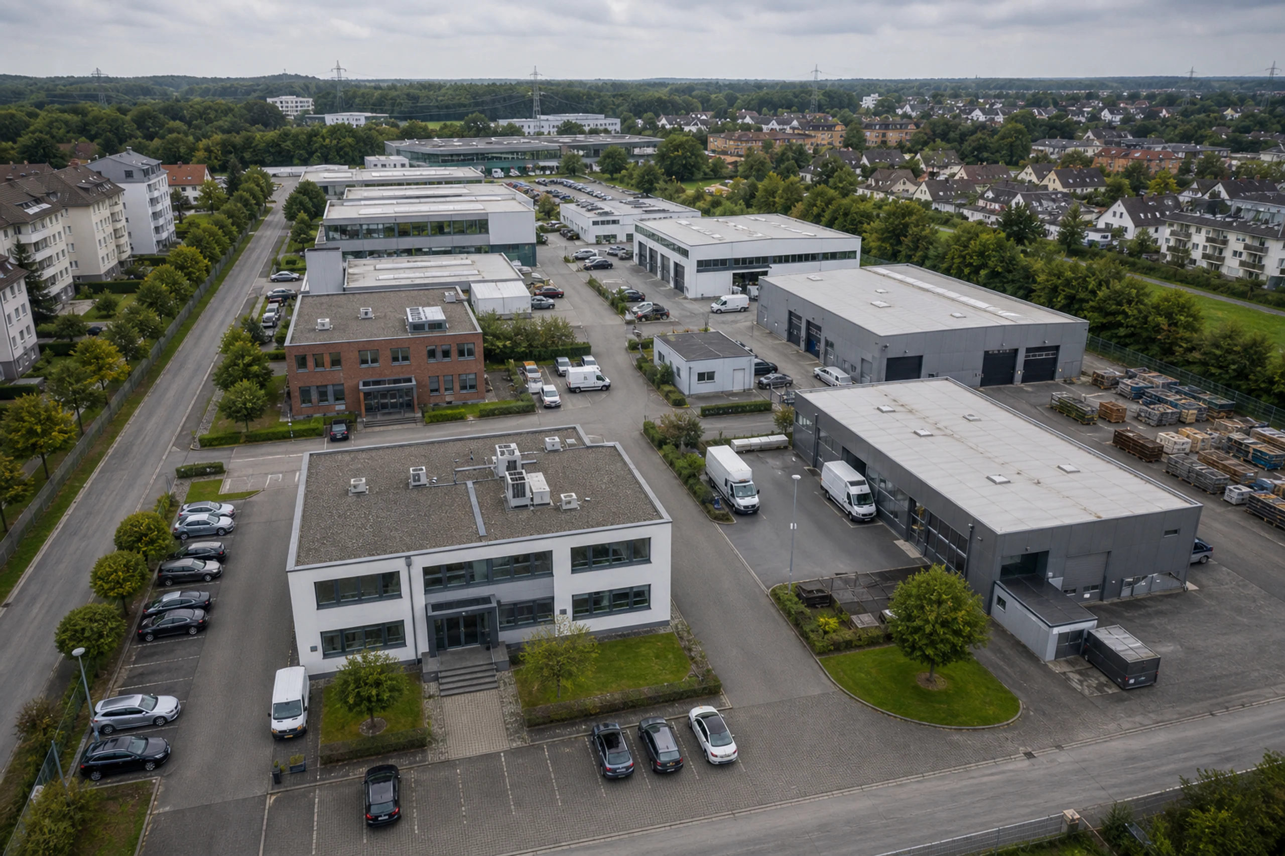 Luftbild eines Gewerbeobjekts in Nordrhein-Westfalen